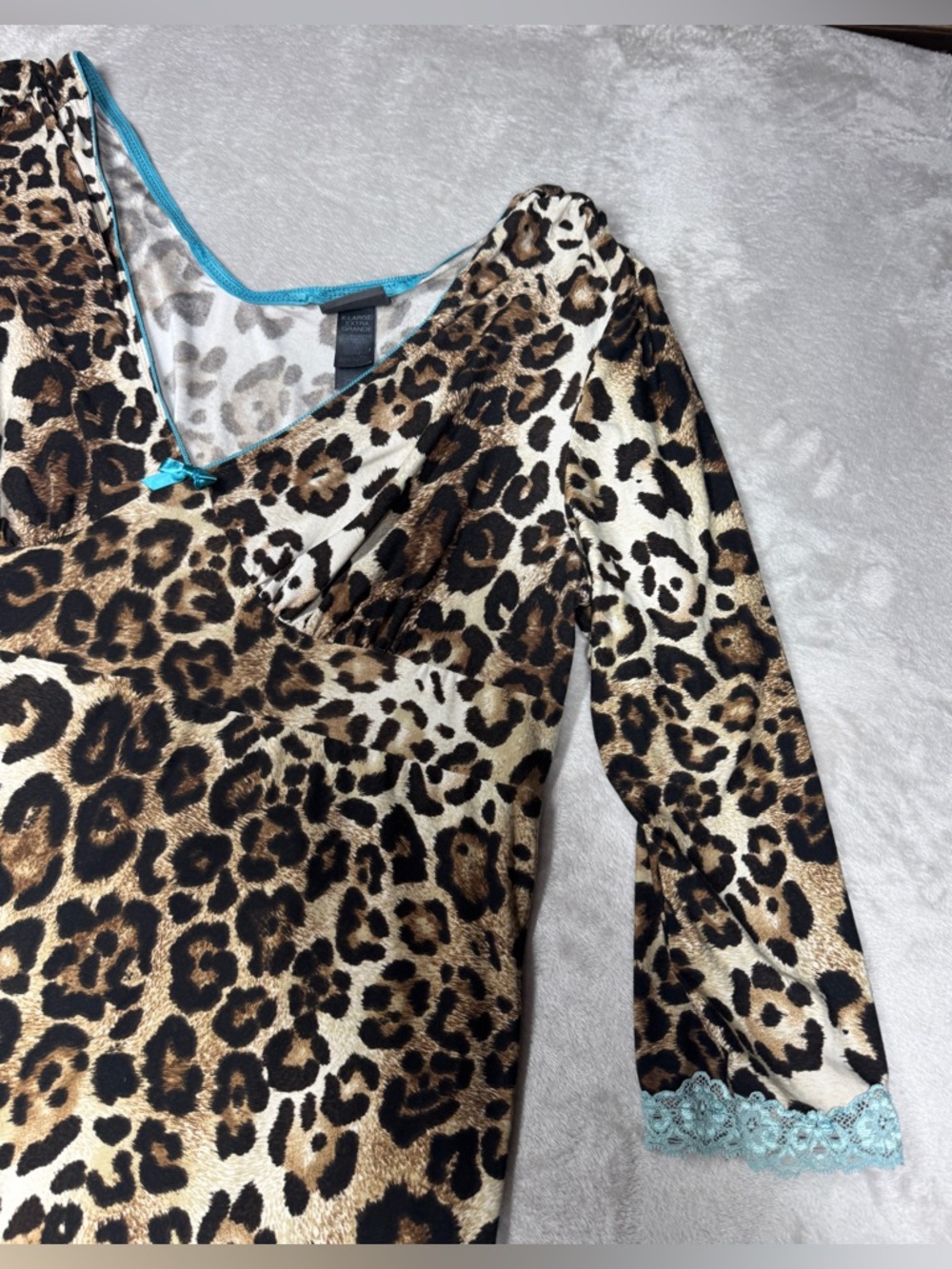 Bisou Bisou Intimates Babydoll Leopard Animal Print Mini Nightgown Dress Size XL - Picture 4 of 16